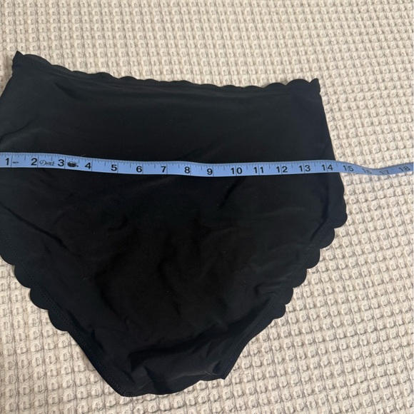 NWOT J. Crew Black Scalloped High-Waisted Bikini Bottom - Picture 9 of 9